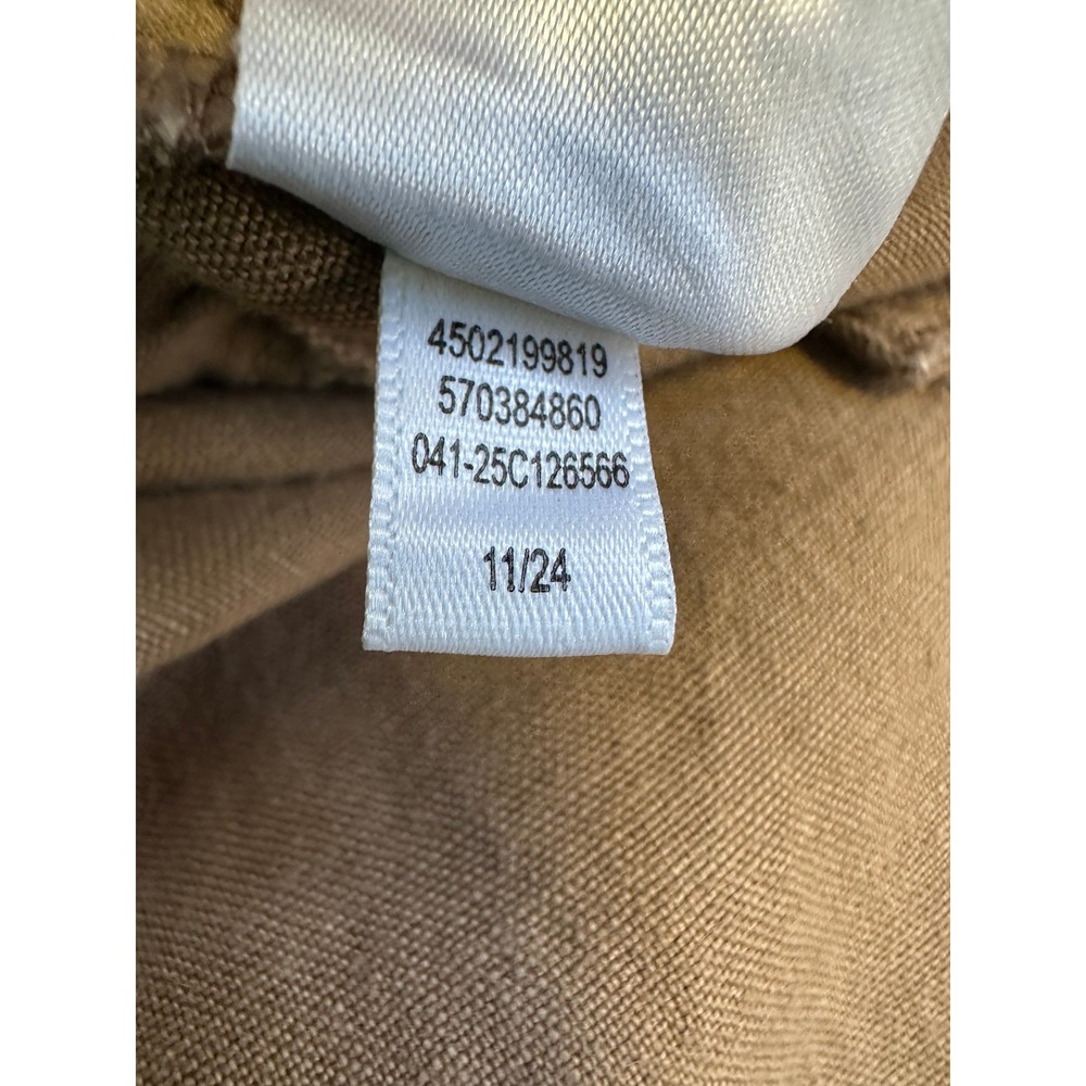 Chico's Wide Leg 100% Linen Faded Brown Relaxed Cargo Crop Pants Size 2 US 12 - Picture 12 of 16